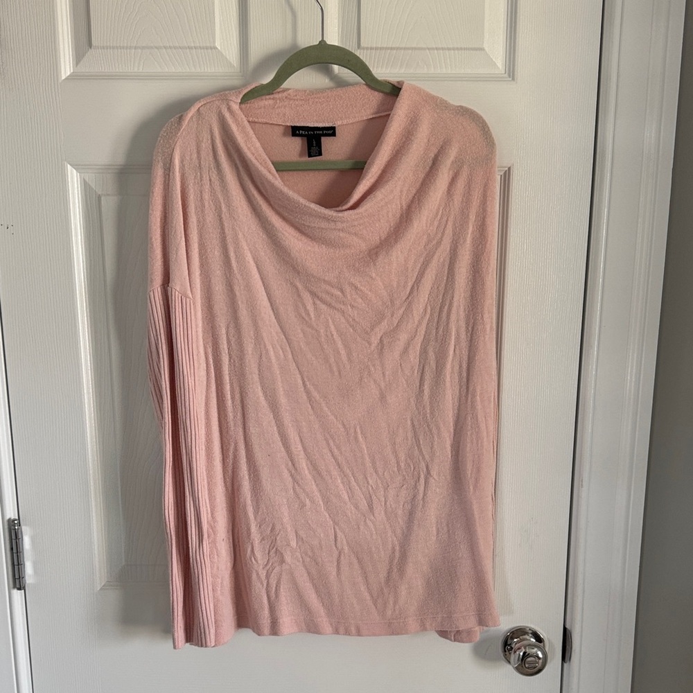 A Pea in the Pod Soft Pink Cowl Neck Sweater